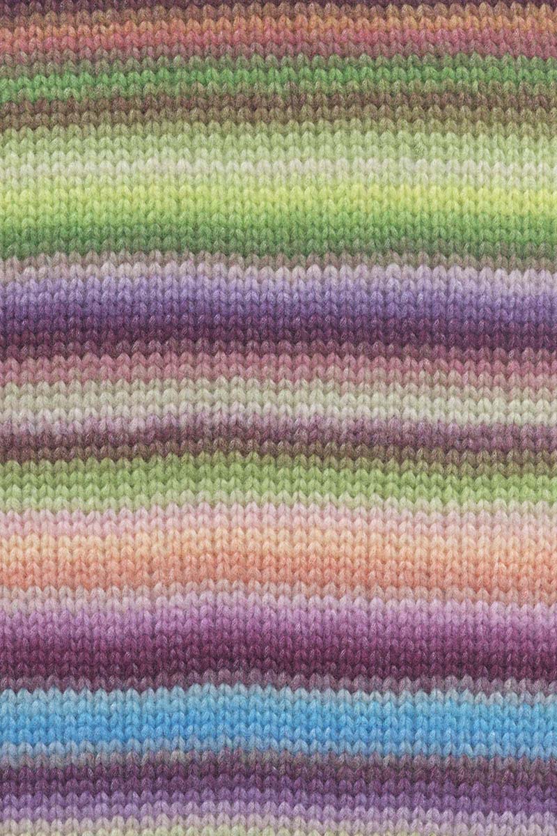 Lang Yarns Cloud Yarn, 260m / 100g – Purple/Green/Blue (0009), yarn texture