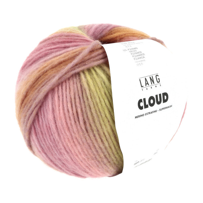 Lang Yarns Cloud Yarn, 260m / 100g – Rose/Orange/Lime (0015)