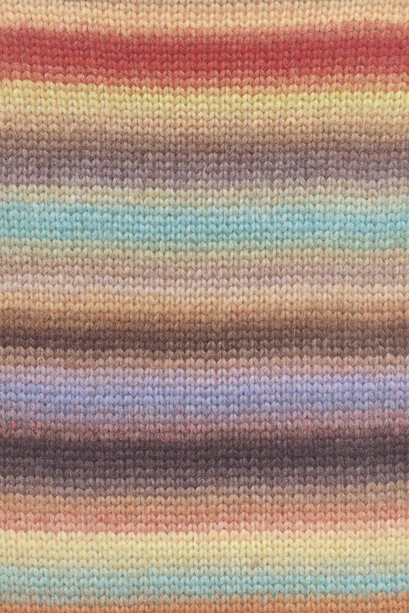 Lang Yarns Cloud Yarn, 260m / 100g – Brown/Red/Mint (0017), yarn texture
