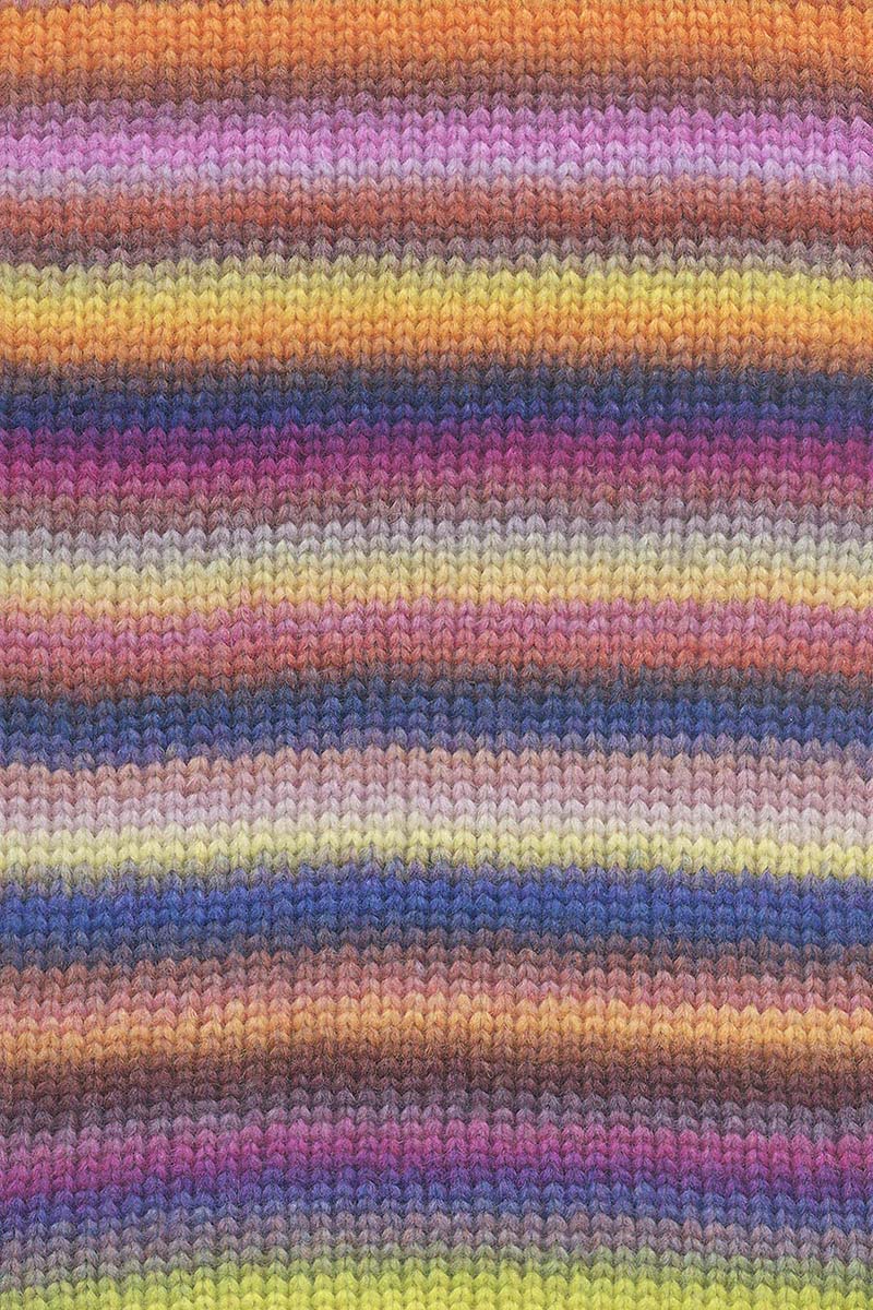 Lang Yarns Cloud Yarn, 260m / 100g – Orange/Navy/Yellow/Plum (0031), yarn texture