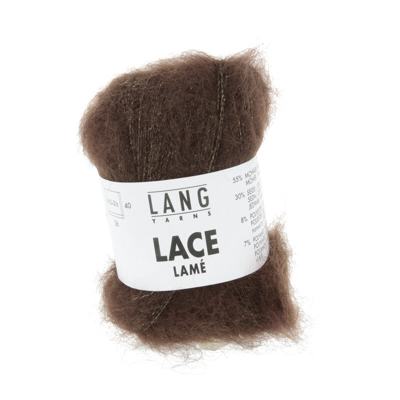 Lang Yarns Lace Lamé – 25g / 310m – Chocolate (0067)