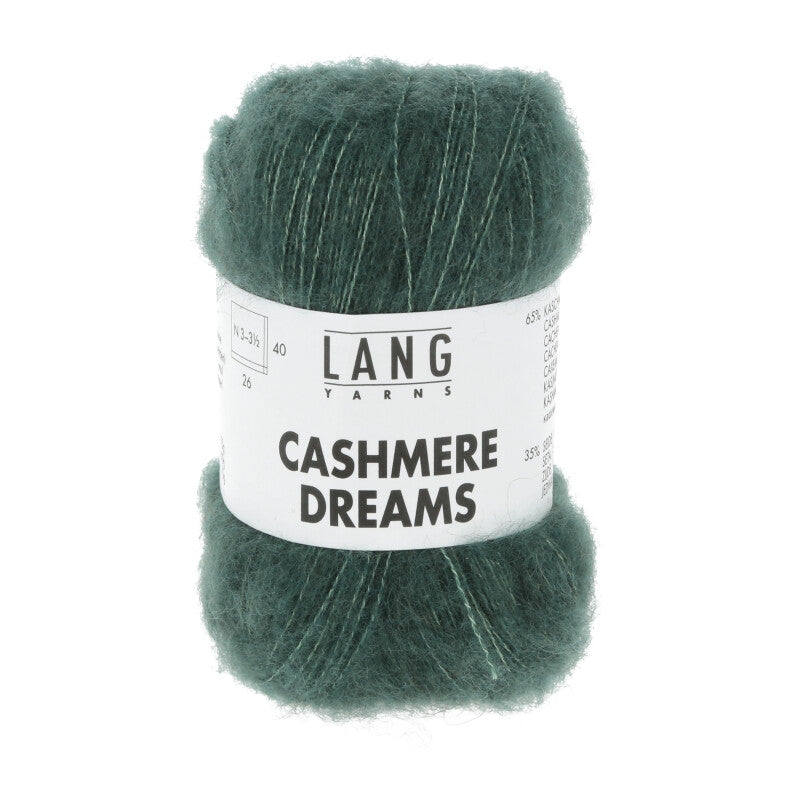 Lang Yarns Cashmere Dreams Yarn, 290m / 25g – Bottle Green (0118)
