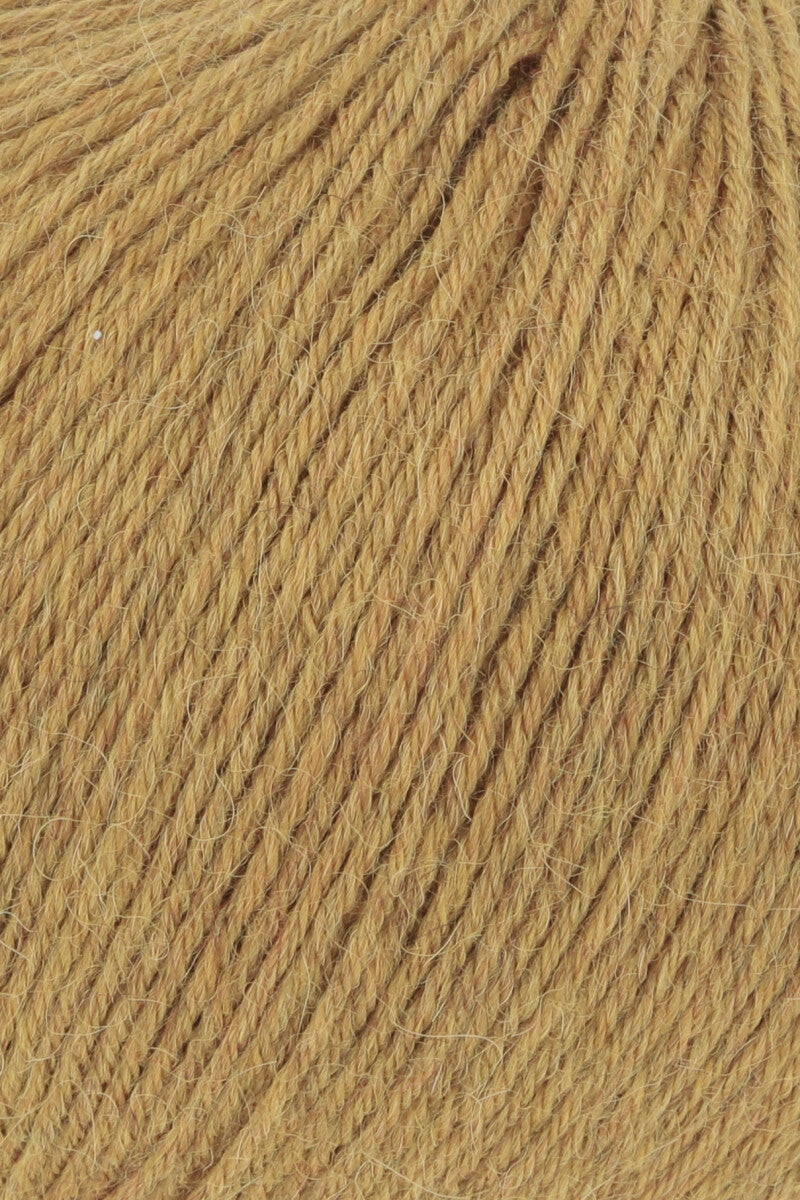 Lang Yarns Alpaca Soxx 6-ply Yarn, 390m / 150g – Brass Mélange (0050), yarn texture