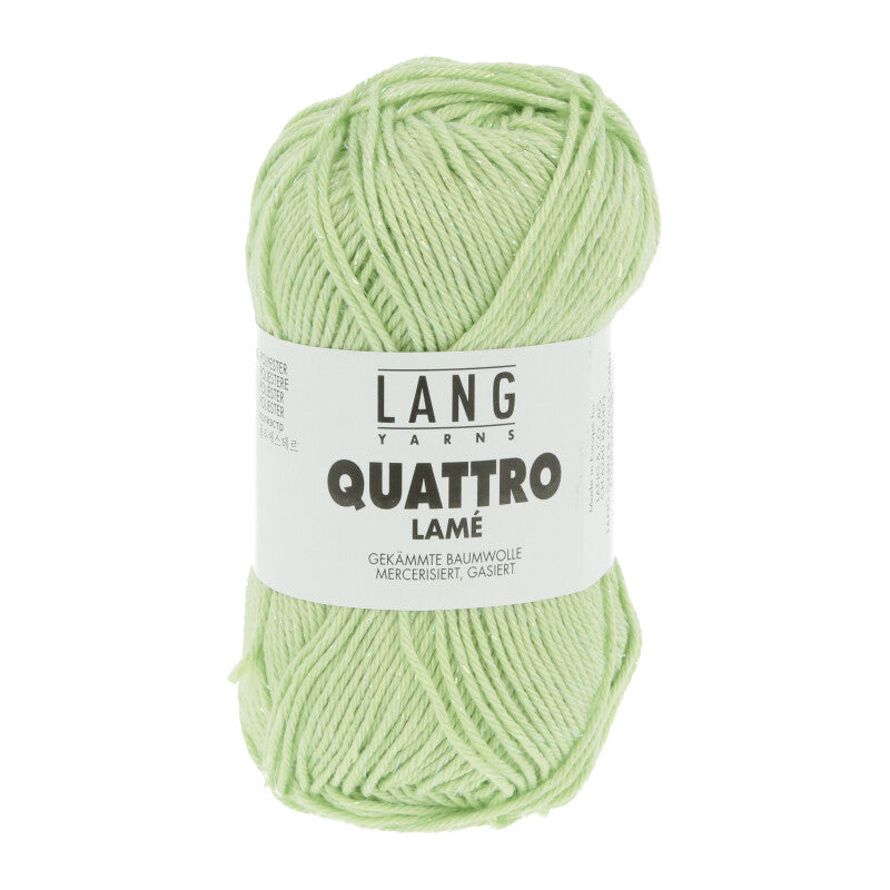 Lang Yarns Quattro Lamé – 50g / 120m – Light Green (0016)