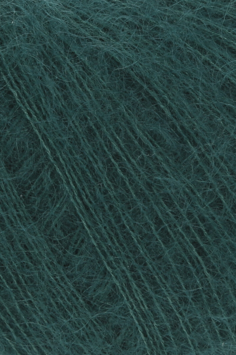 Lang Yarns Mohair 21 Yarn, 375m / 25g – Dark Green (0018), yarn texture