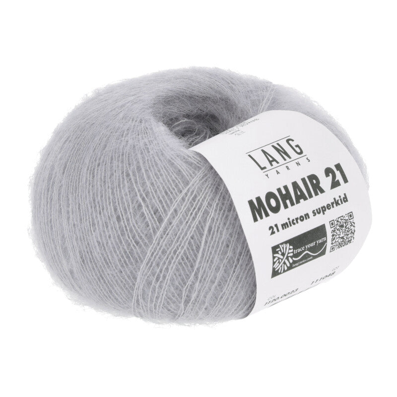 Lang Yarns Mohair 21 Yarn, 375m / 25g – Silver (0023)