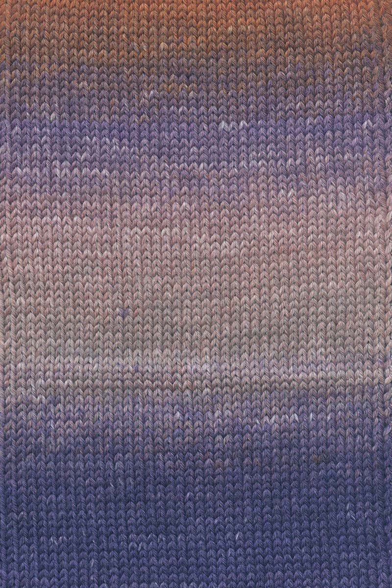 Lang Yarns Move 6-ply – 100g / 270m – Royal Purple/Orange/Sand (0012) – detail