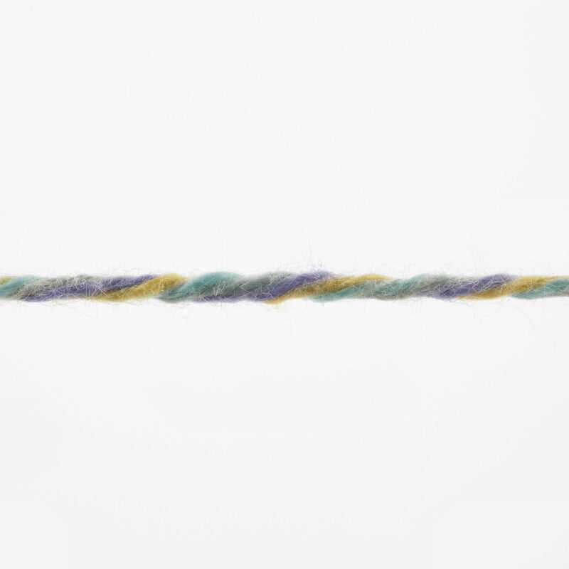 Lang Yarns Illusion – 100g / 270m – Purple/Petrol/Yellow/Light Blue (0002) – yarn texture