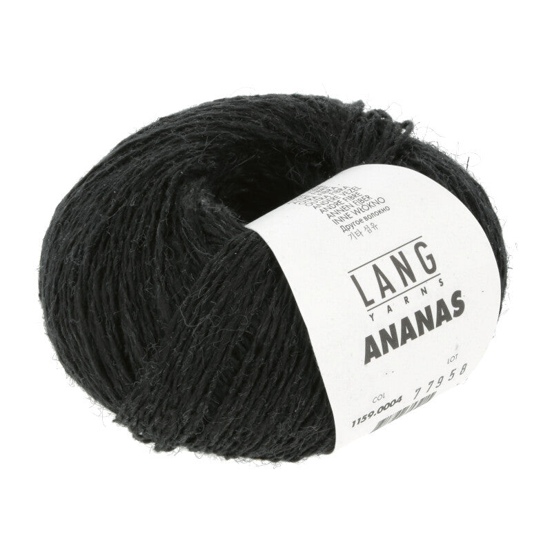 Lang Yarns Ananas yarn, Black, colour 0004, ball photograph