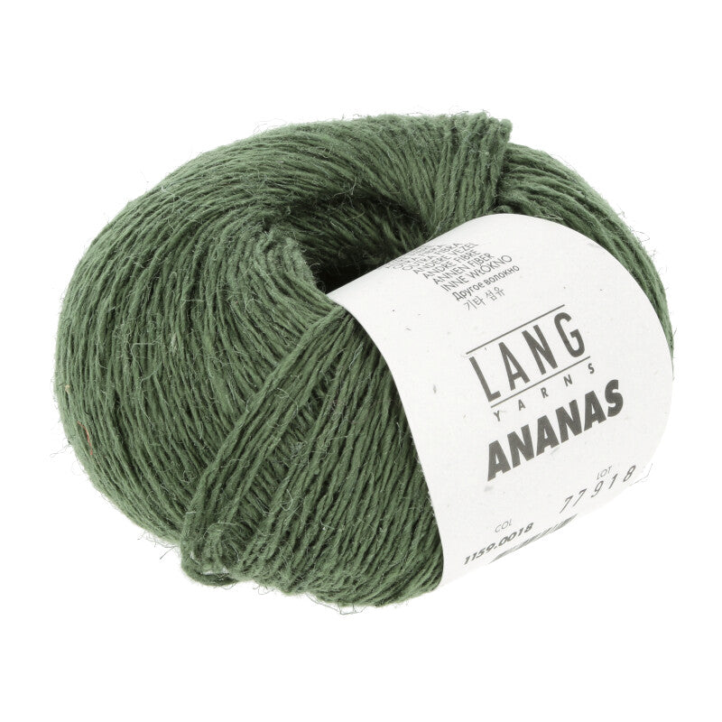 Lang Yarns Ananas yarn, Dark Green, colour 0018, ball photograph