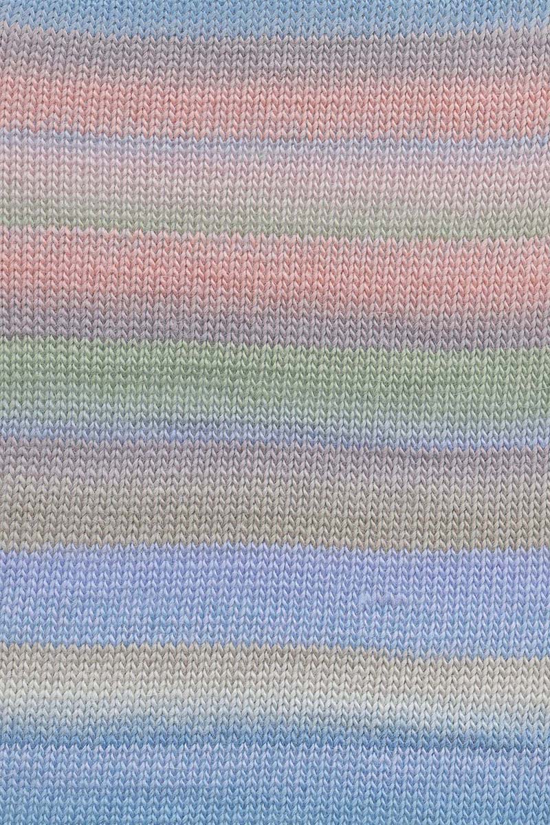 Lang Yarns Aurora yarn, Blue/Green/Salmon/Sand, colour 0003, alternate product photograph