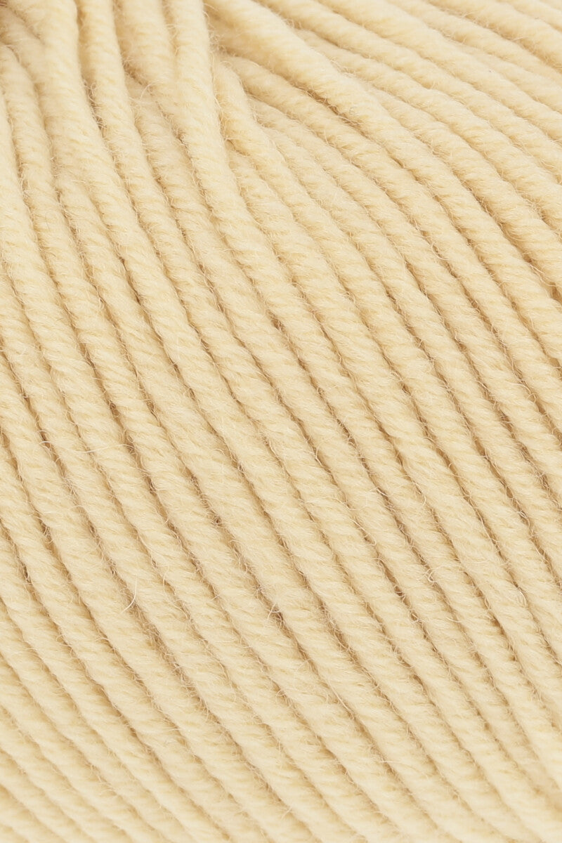 Lang Yarns Merino 120 Yarn, 120m / 50g – Light Yellow (0049), yarn texture