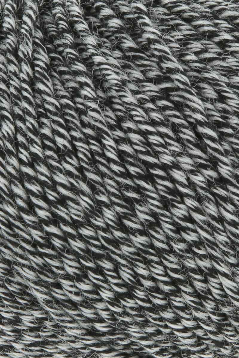 Lang Yarns Merino 120 Yarn, 120m / 50g – Black/White Mouliné (0154), yarn texture