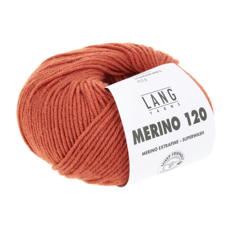 Lang Yarns Merino 120 Yarn, 120m / 50g – Brick (0211)