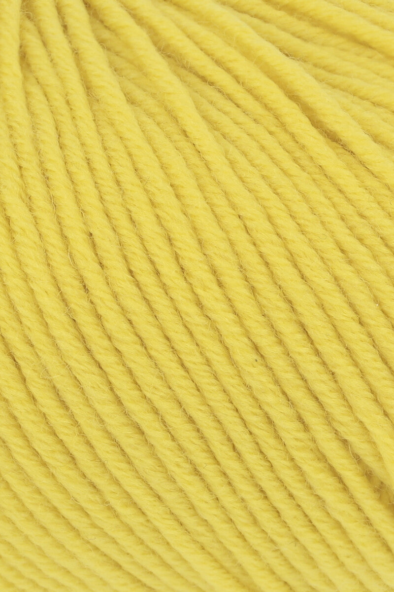 Lang Yarns Merino 120 Yarn, 120m / 50g – Yellow (0214), yarn texture