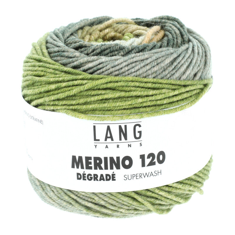Lang Yarns Merino 120 Dégradé – 50g / 120m – Olive/Corn (0014)