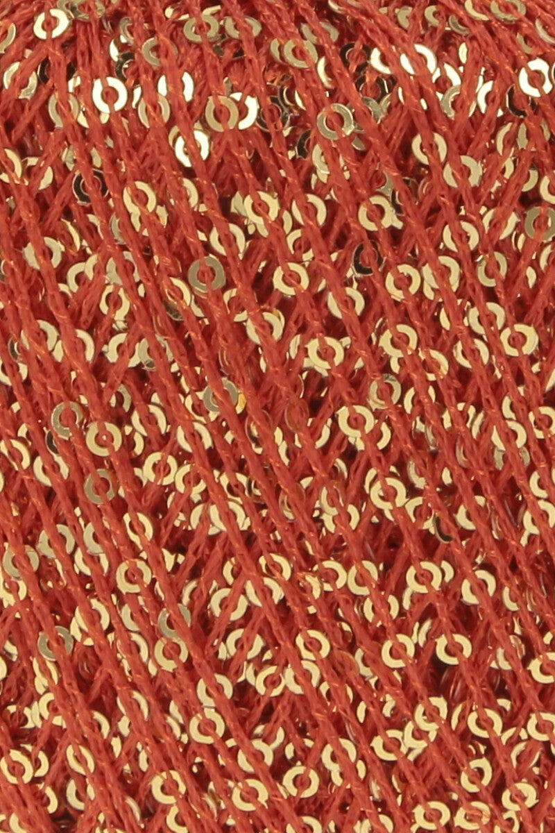 Lang Yarns Paillettes – 25g / 112m – Red/Gold (0060) – detail