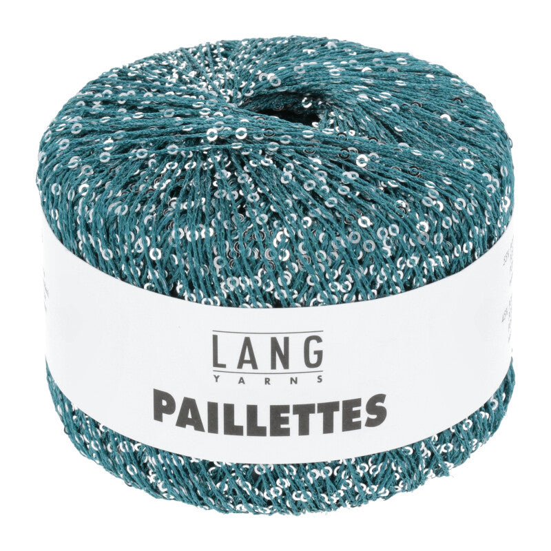 Lang Yarns Paillettes – 25g / 112m – Petrol/Silver (0088)