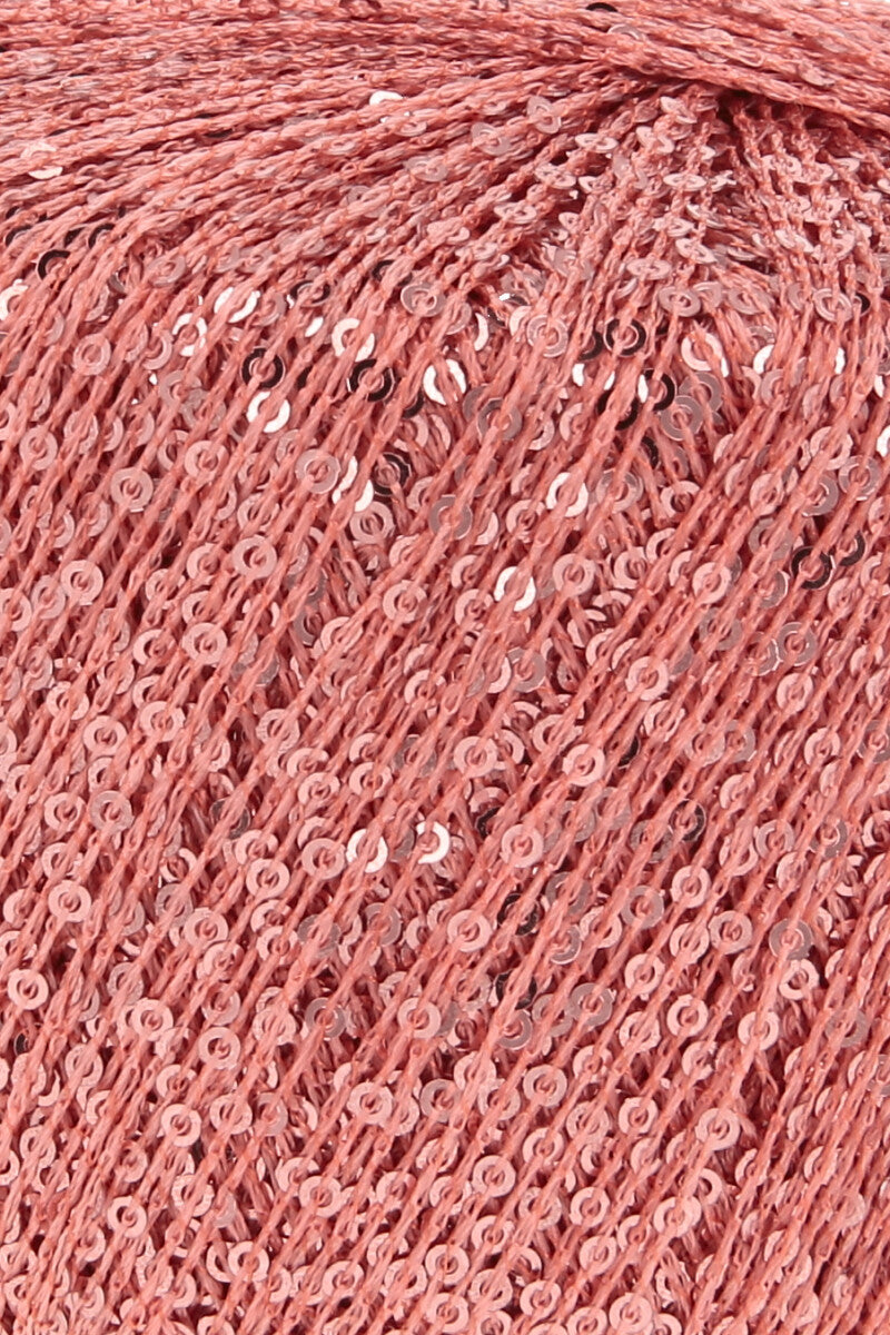 Lang Yarns Paillettes – 25g / 112m – Coral (0128) – detail