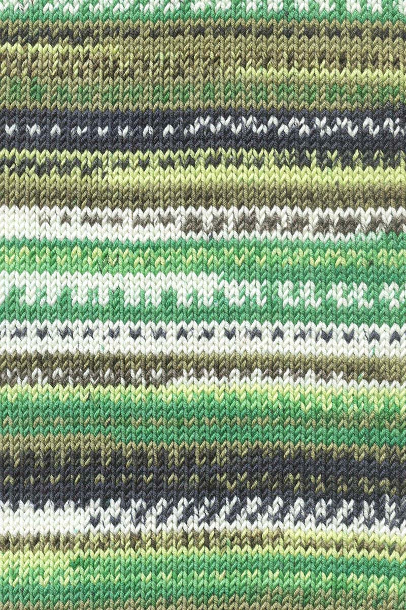 Lang Yarns Merino 120 Color – 100g / 240m – Green/Olive/Lime/Offwhite (0010) – detail