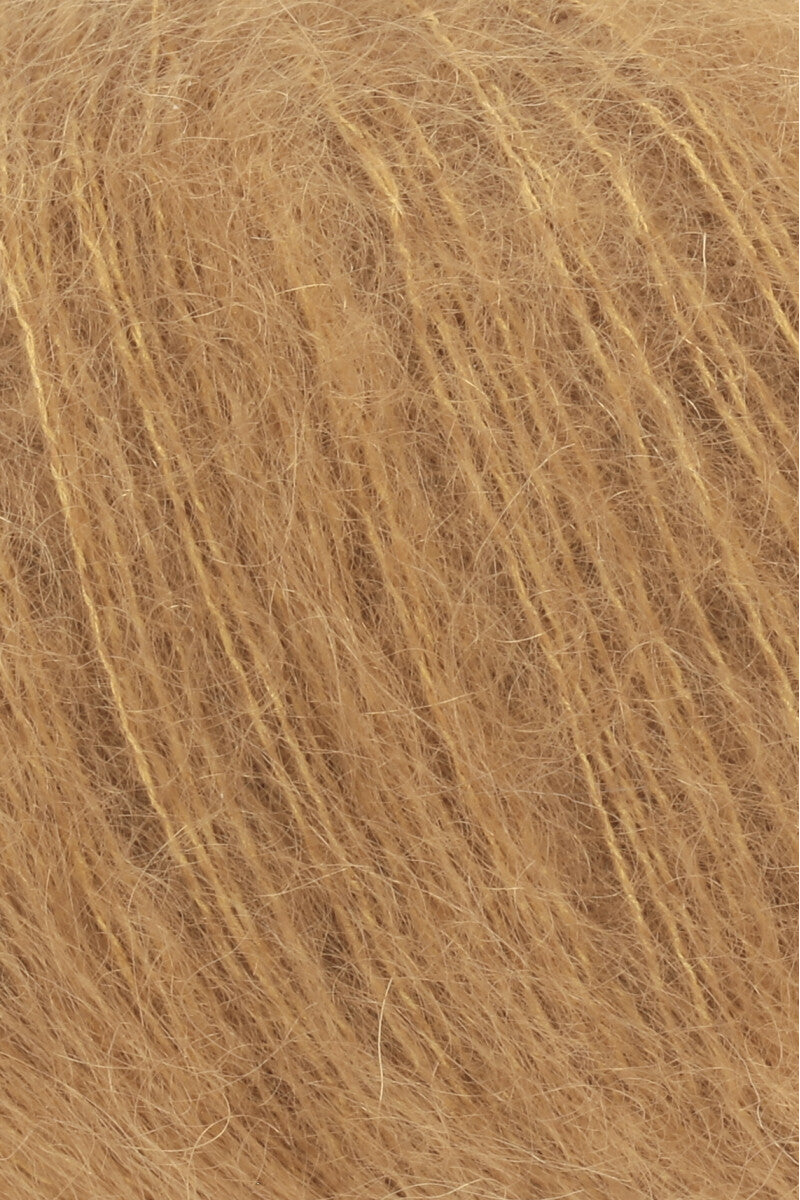 Lang Yarns Mohair Luxe Yarn, 175m / 25g – Camel (0339), yarn texture