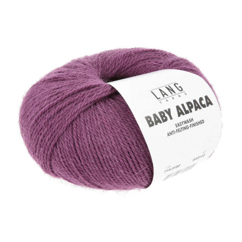 Lang Yarns Baby Alpaca Yarn, 170m / 50g – Plum (0180)