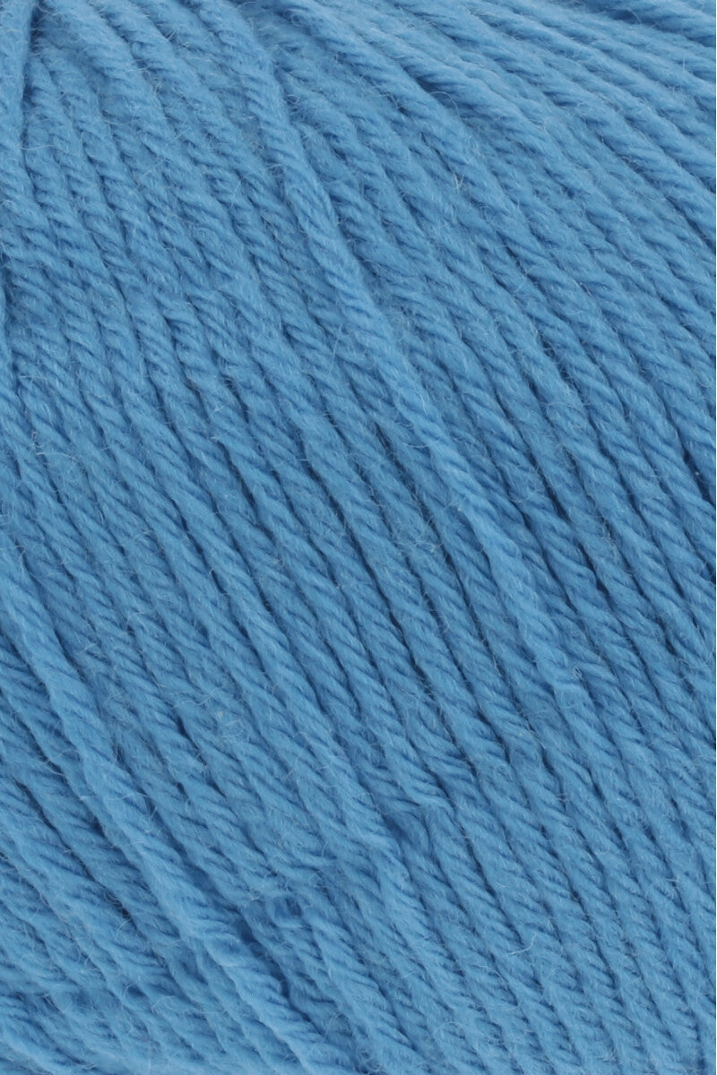 Lang Yarns Merino 200 Bébé Yarn, 203m / 50g – Blue (0306), yarn texture