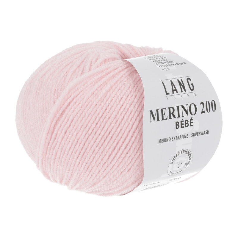 Lang Yarns Merino 200 Bébé Yarn, 203m / 50g – Rose (0309)