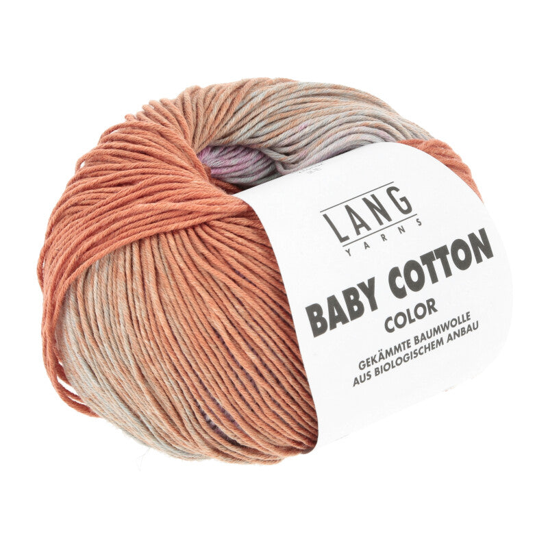 Lang Yarns Baby Cotton Color – 50g / 180m – Rose/Mint/Orange (0153)