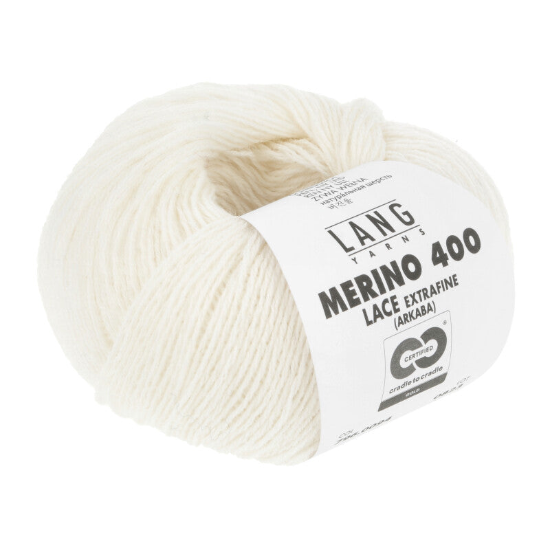 Lang Yarns Merino 400 Lace – 25g / 200m – Offwhite (0094)