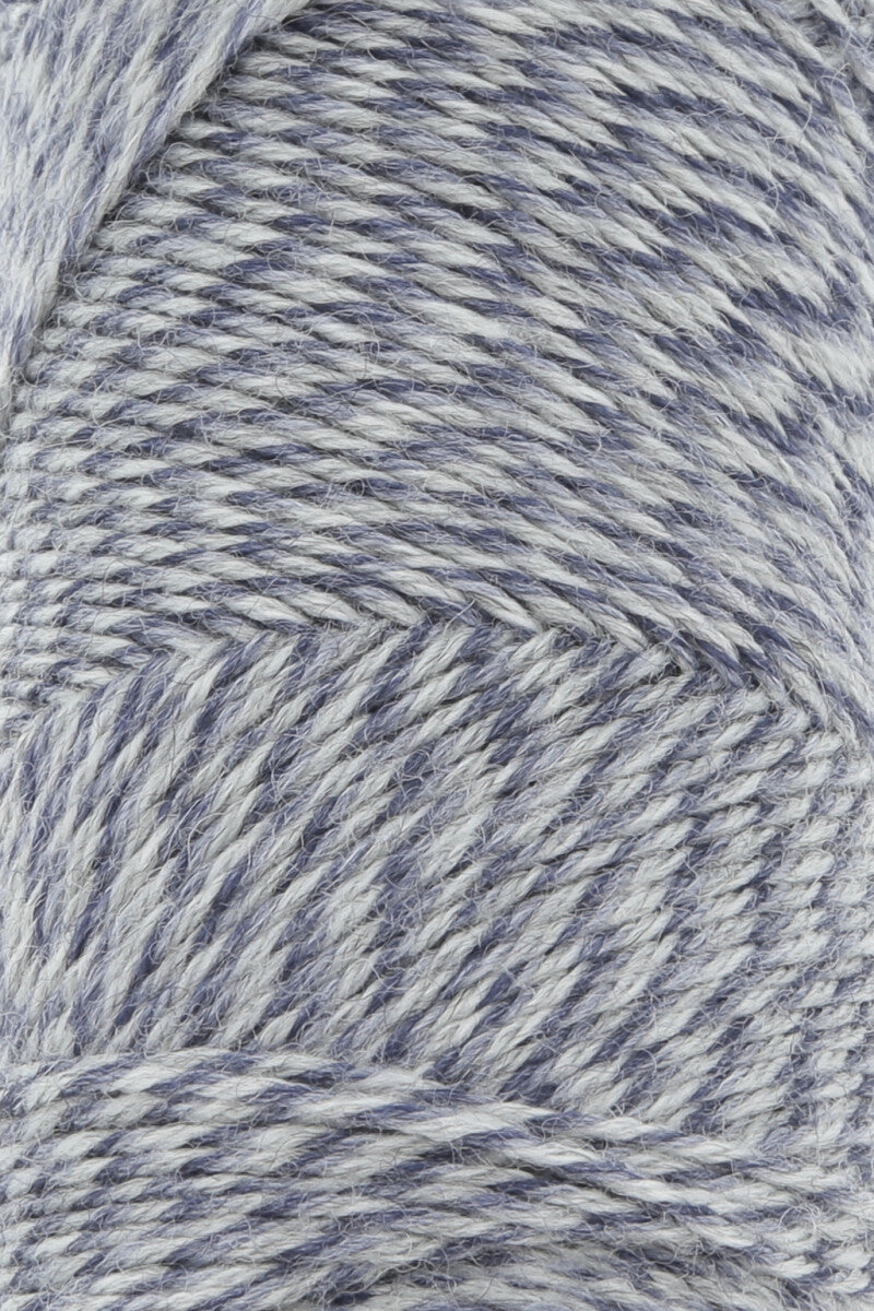 Lang Yarns Jawoll Yarn, 190m / 50g – Blue/Light Grey Mouliné (0151), yarn texture