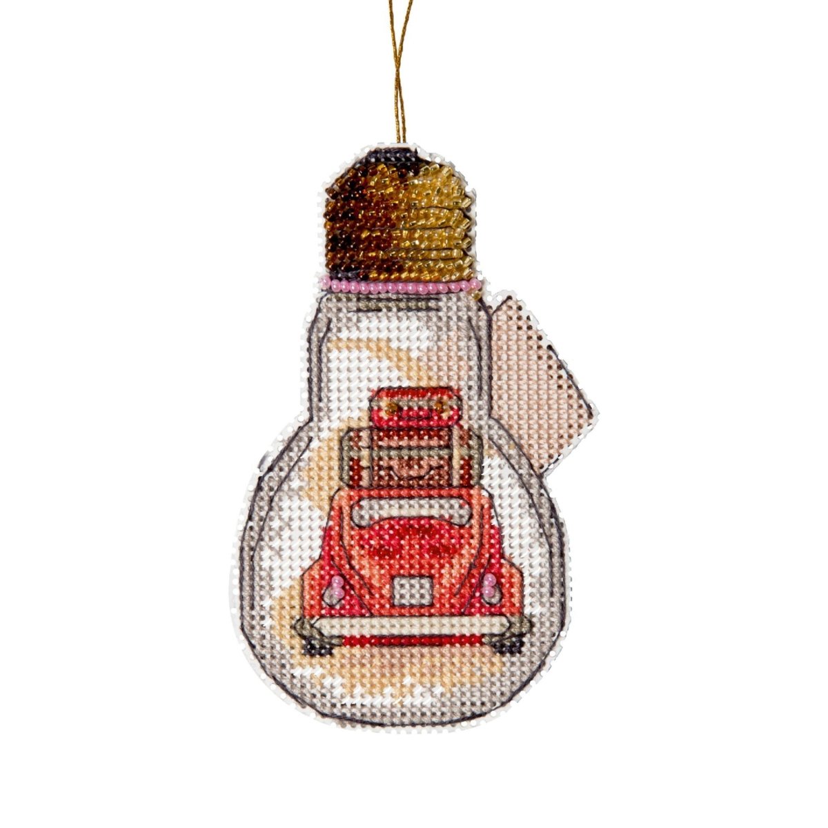 RED CAR cross-stitch kit by Crystal Art.