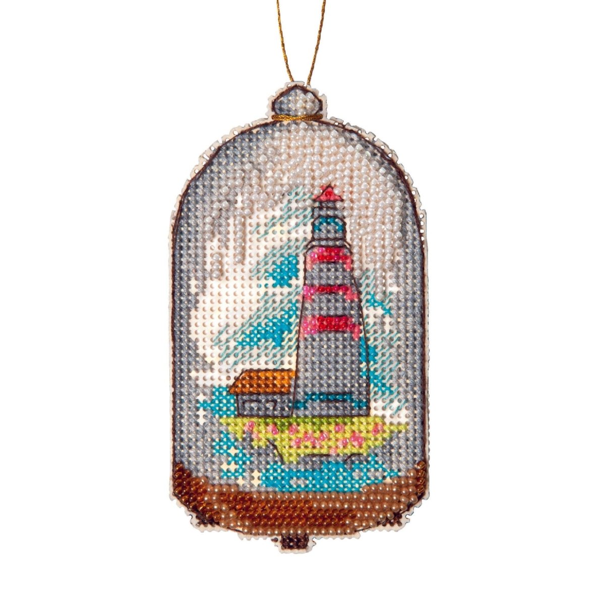 Unique LIGHTHOUSE Cross Stitch Kit with plastic canvas from Crystal Art
