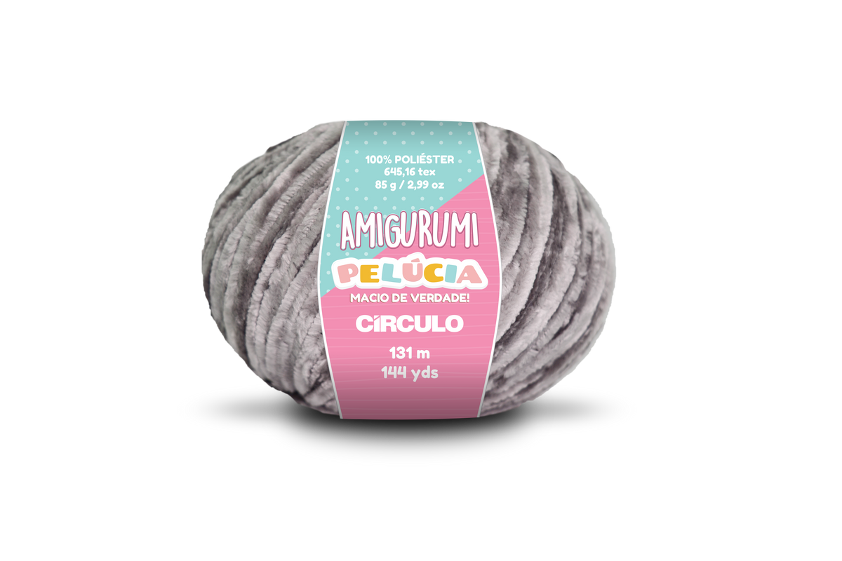 Círculo Amigurumi Pelúcia – Fio chenille de poliéster (131 m / 85 g)