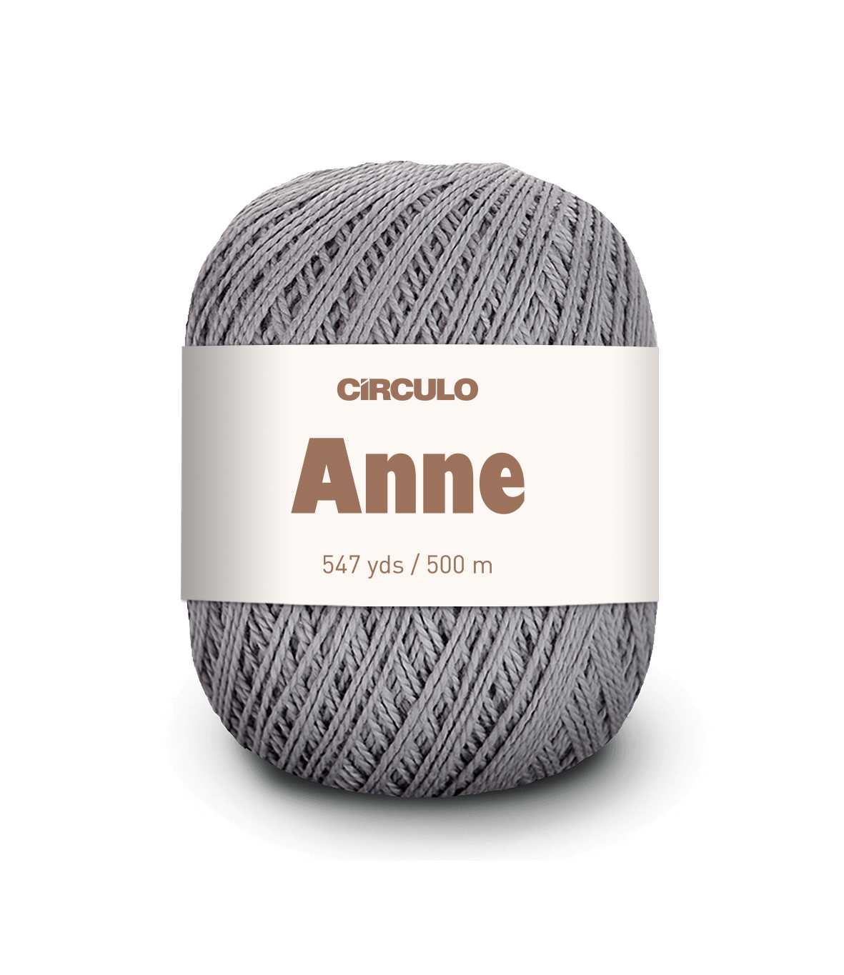 Circulo ANNE - 100% mercerized Cotton Yarn, 500m / 147g - Ball of yarn with 'Circulo Anne' label on a white background