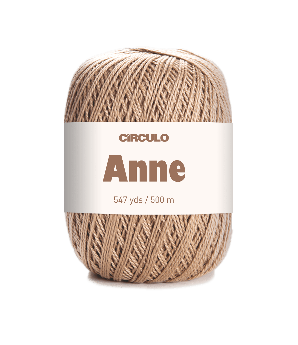 Circulo ANNE - 100% mercerized Cotton Yarn, 500m / 147g - Ball of yarn with 'Circulo Anne' label on a white background