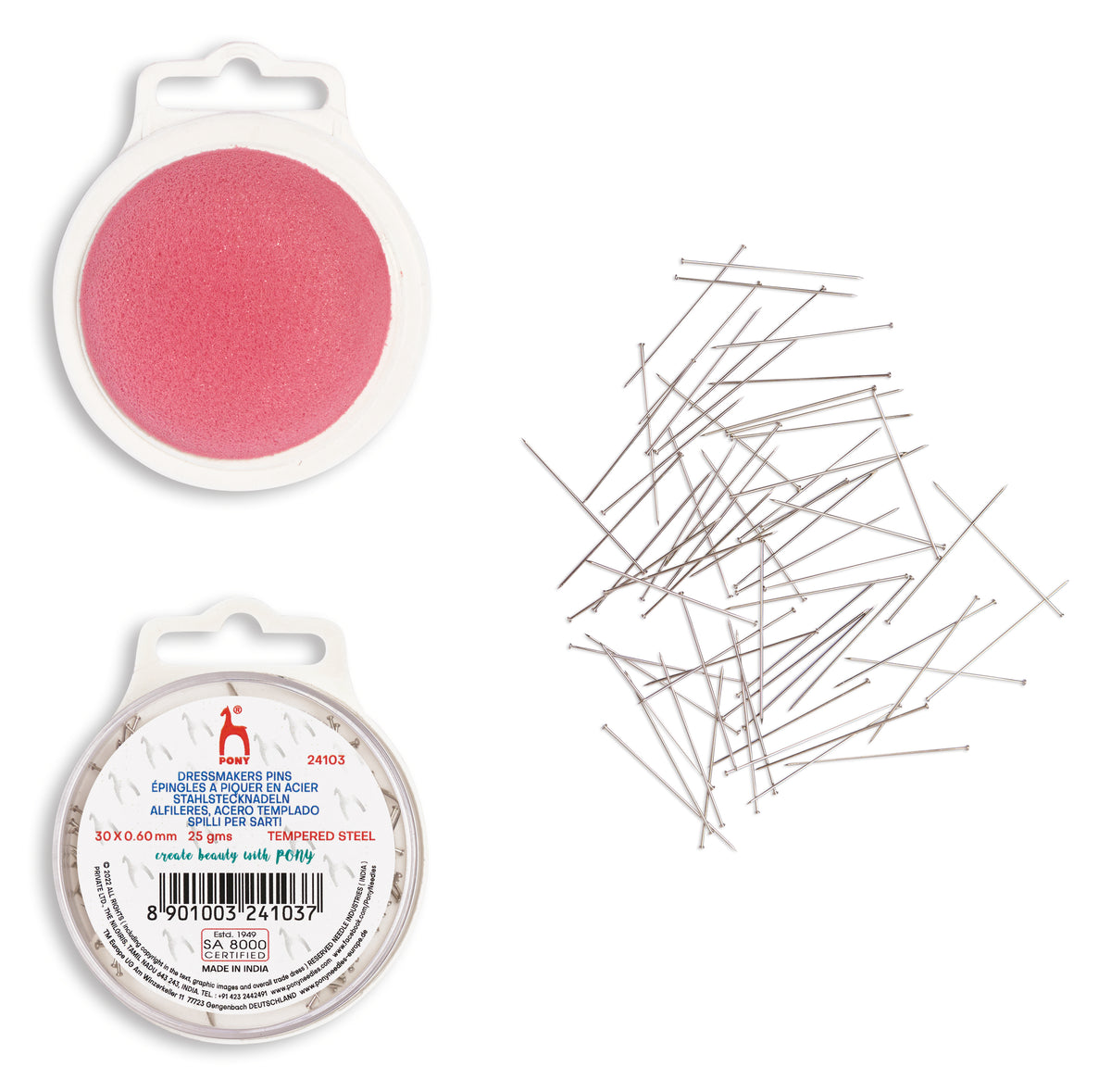 Pony Dressmaker Pins – 30 × 0.60 mm, 25 g