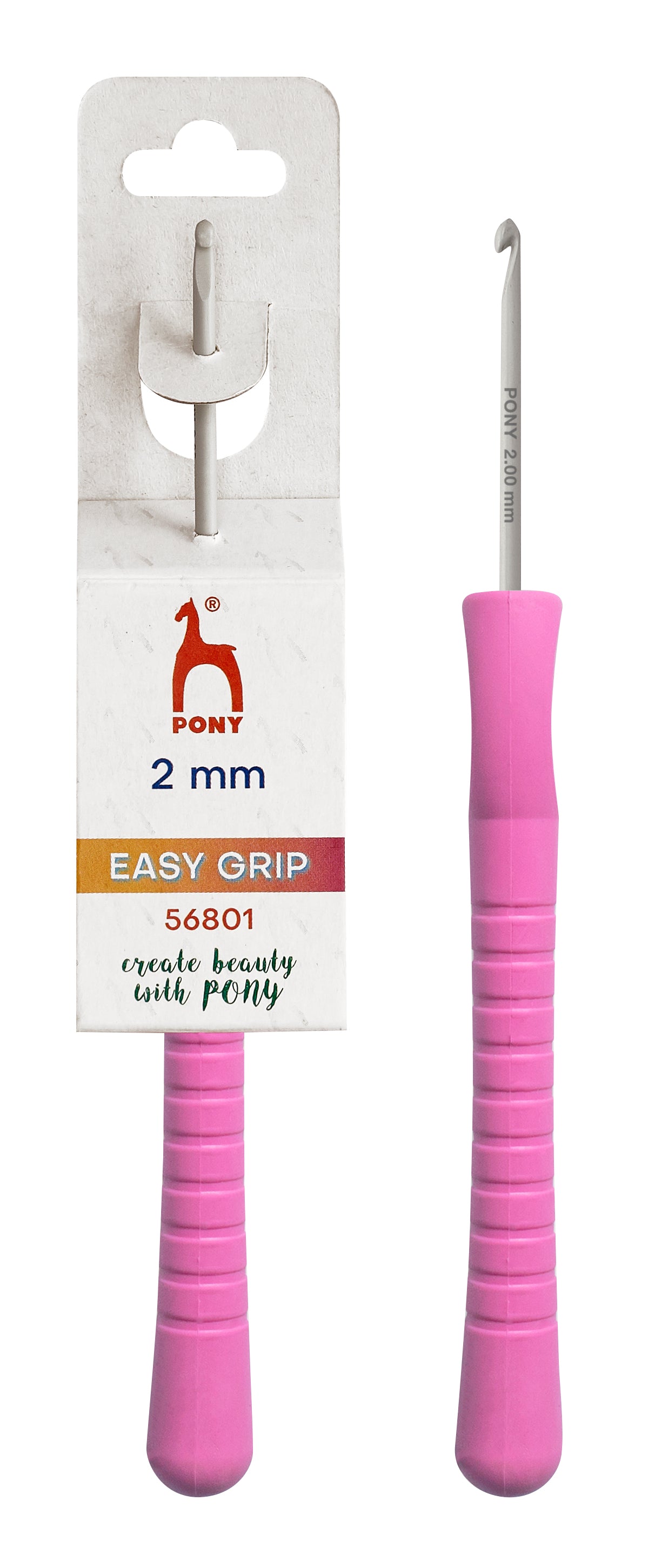 Pony Easy Grip Aluminium Crochet Hooks – 2 to 10 mm, 2.00 mm