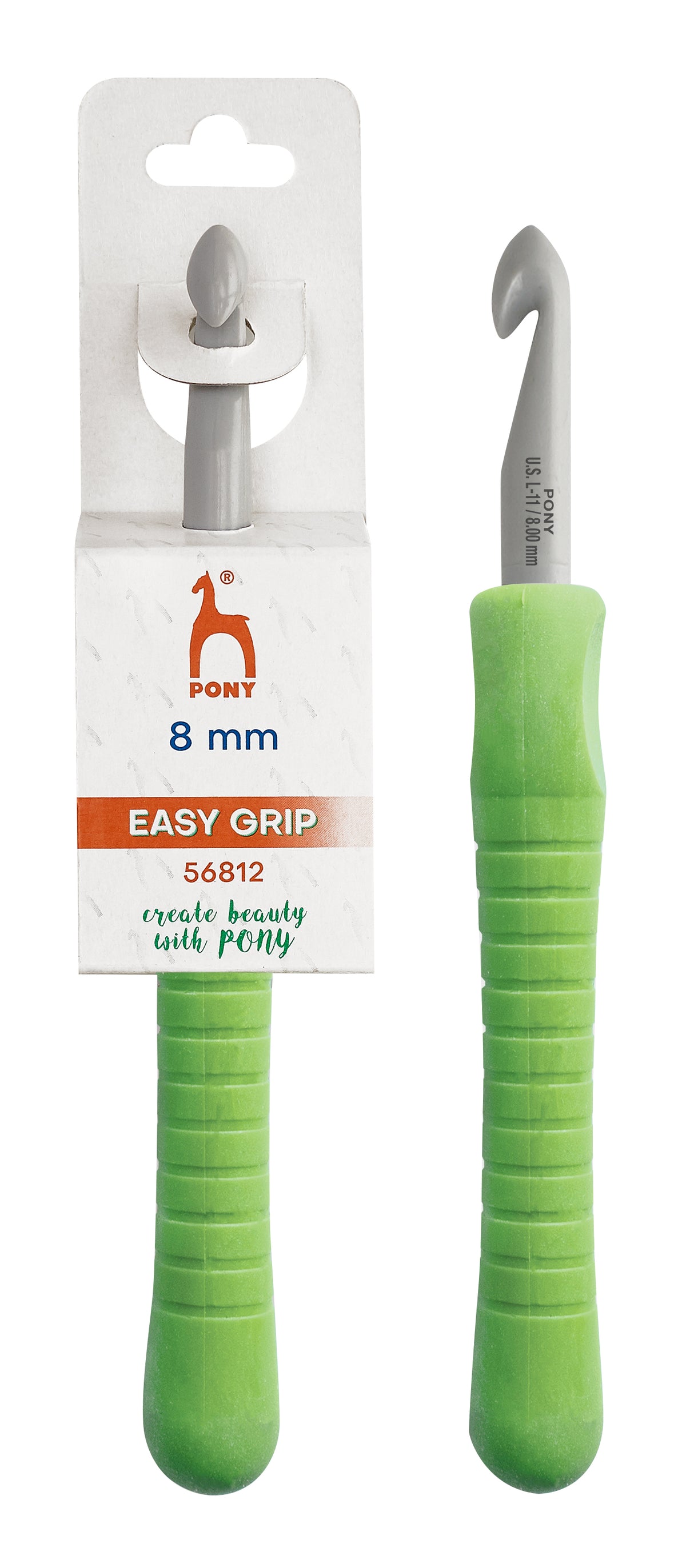 Pony Easy Grip Aluminium Crochet Hooks – 2 to 10 mm, 8.00 mm
