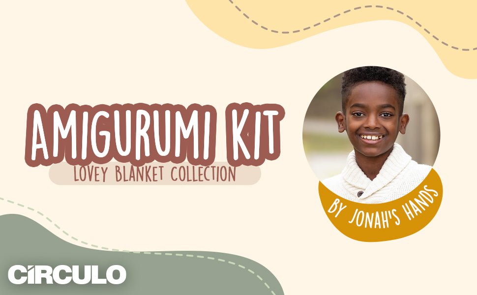 Circulo Amigurumi Crochet Kit - Lovey Blanket - All Included, Easy Instructions - Crochet Set for Intermediate - Animal Crochet Kit, Premium Amigurumi Yarn for Crocheting - Bunny, Giraffe, Lion, and Bear - Leo Hobby Marketplace