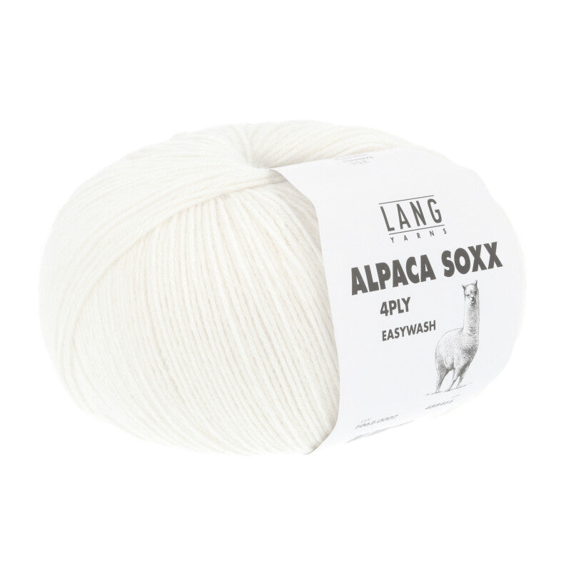 Lang Yarns Alpaca Soxx 4-ply Yarn, 390m / 100g – White (0002)