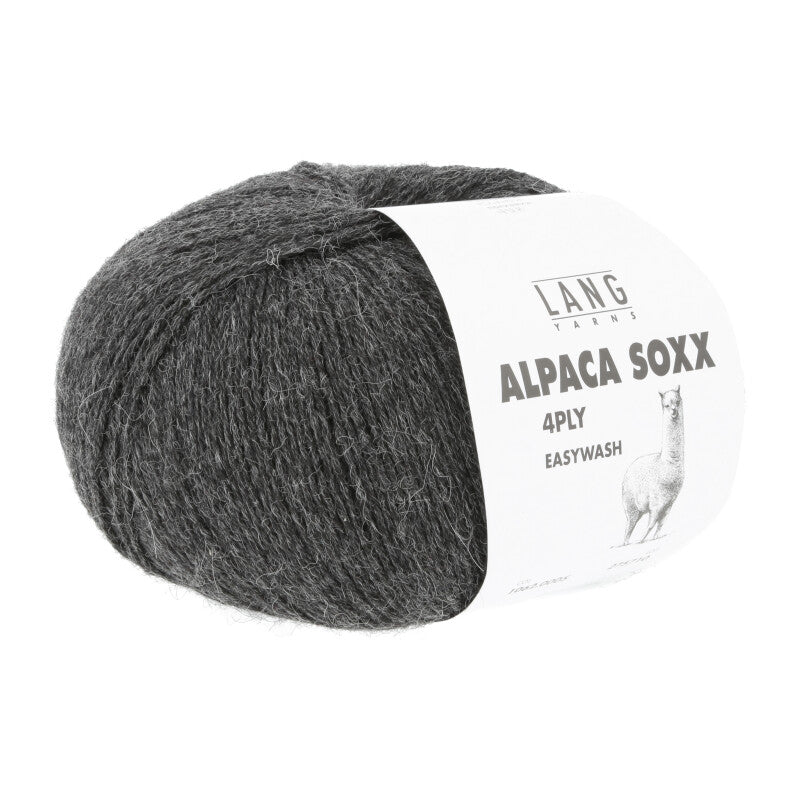 Lang Yarns Alpaca Soxx 4-ply Yarn, 390m / 100g – Anthracite Mélange (0005)