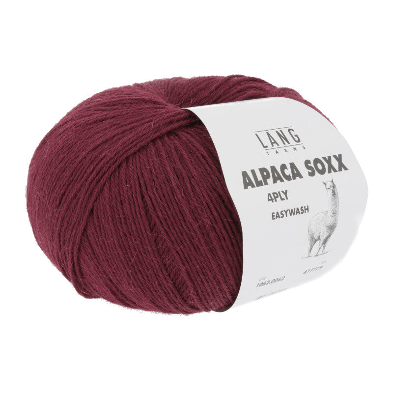 Lang Yarns Alpaca Soxx 4-ply Yarn, 390m / 100g – Burgundy (0062)