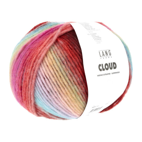 Lang Yarns Cloud Yarn, 260m / 100g – Bordeaux/Green/Blue (0005)