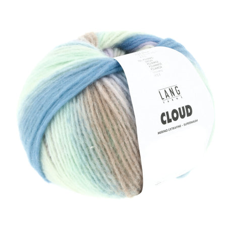 Lang Yarns Cloud Yarn, 260m / 100g – Light Green/Light Blue/Lilac (0014)
