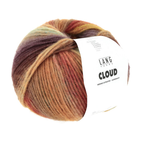 Lang Yarns Cloud Yarn, 260m / 100g – Brown/Red/Mint (0017)