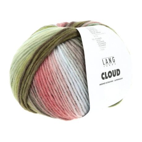 Lang Yarns Cloud Yarn, 260m / 100g – Dark Green/Olive/Light Blue/Red (0020)