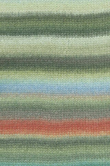 Lang Yarns Cloud Yarn, 260m / 100g – Dark Green/Olive/Light Blue/Red (0020), yarn texture