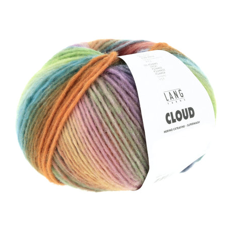 Lang Yarns Cloud Yarn, 260m / 100g – Blue/Orange/Green/Pink (0021)