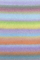 Lang Yarns Cloud Yarn, 260m / 100g – Purple/Orange/Yellow/Green (0022), yarn texture